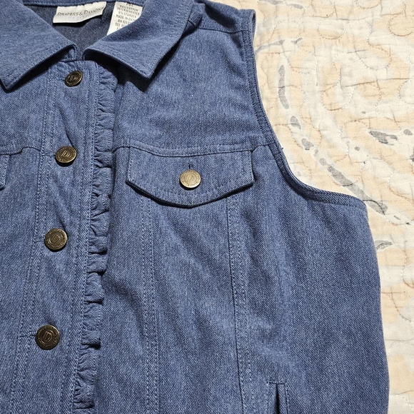 Women’s Drapers & Damon’s Petite Vest – Size Petite Medium – Denim Look Soft - Picture 6 of 7